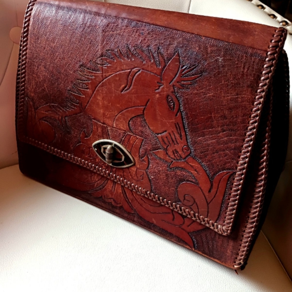 Antique Genuine Leather Tool Satchel